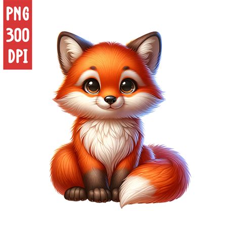 Cute Fox Clipart | Animals Clipart | PNG - MasterBundles