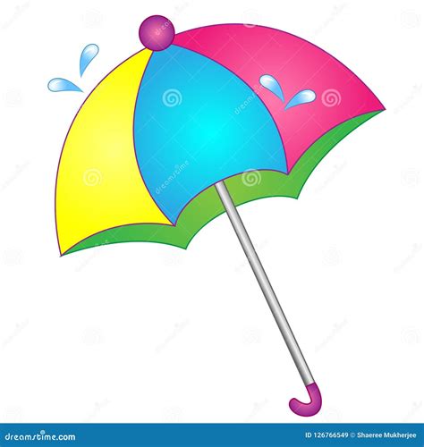 Vector Illustration Cartoon Umbrella For Monsoon Stock Vector