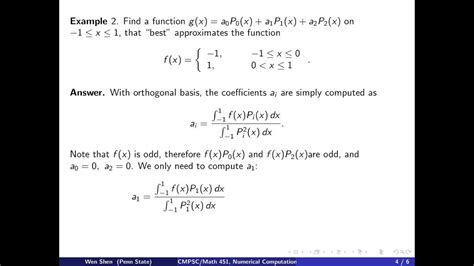 Ch Examples Of Orthogonal Basis Functions Wen Shen Youtube