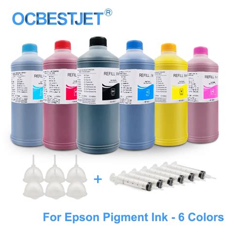 6x1000ML Universal Pigment Ink Refill Ink Kit For Epson Stylus Pro 7600