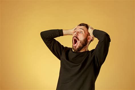 Portrait of young man with shocked facial expression - Made in Salford