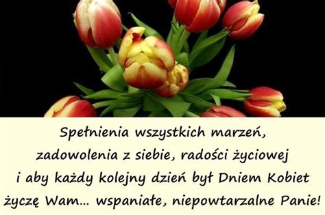 Piękne tulipany i życzenia na dzień kobiet Życzenia na GifyAgusi pl