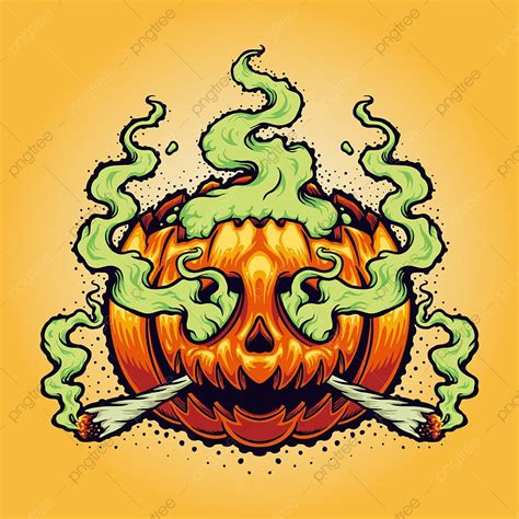 Smoke Weed Vector Hd Images, Halloween Weed Smoke Cartoon Vector ...