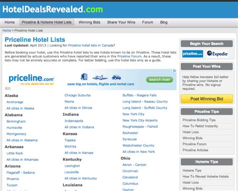 Priceline & Hotwire Hotel Lists – All New