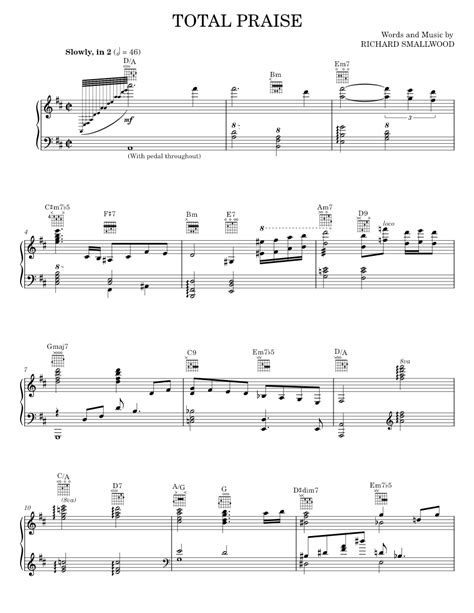 Total Praise Sheet Music For Piano Vocals By Richard Smallwood Music Notes By Musescore