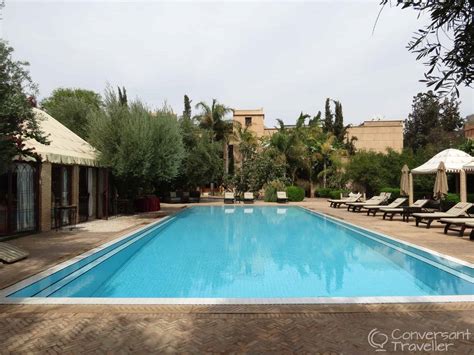 The pool at the country casbah gardens of La Maison Arabe luxury ...