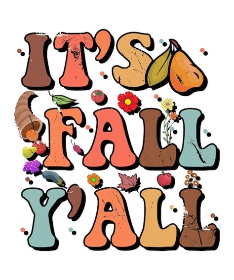 Premium Vector Groovy Style Falls And Autumn Lettering Fall And