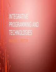 IPT1 CHAPTER 1 Docx MODULE INTEGRATIVE PROGRAMMING TECHNOLOGIES