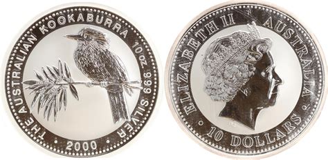 Australien 10 Dollars 2000 Kookaburra 10 Unzen Silber St MA Shops