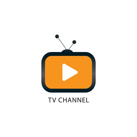 Online TV Channel Logo Design Template, TV icon, White Play Button