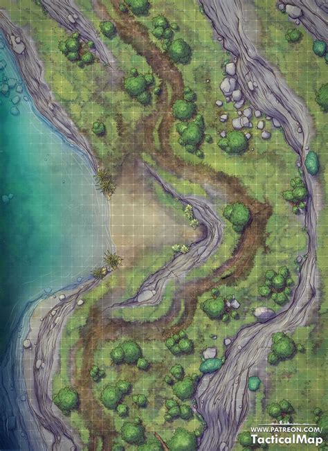 Coast Encounter [32x44] Tactical Map Dnd World Map Fantasy World Map Fantasy Map