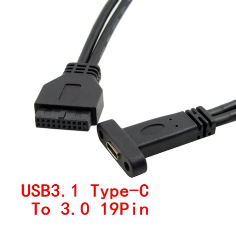 40cm Usb C Motherboard Extend Cord Usb 3 1 Type C Female To 3 0 19pin Male Extend Adapter Cable