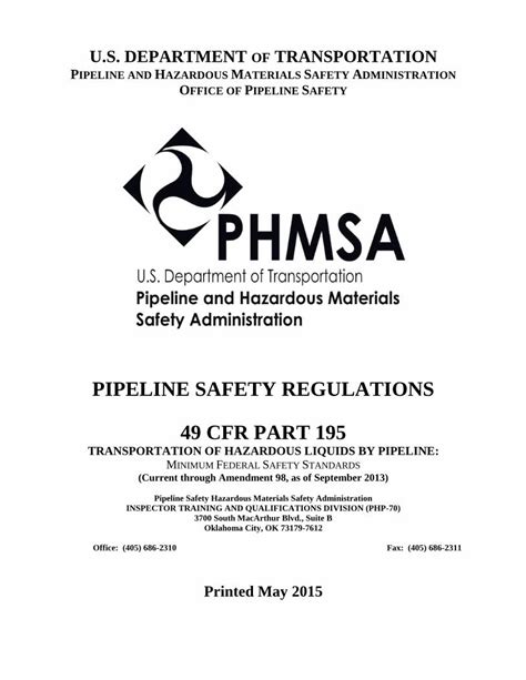 Pdf Pipeline Safety Regulations Cfr Part Dokumen Tips