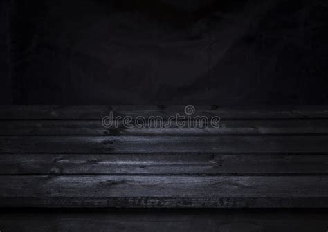 Dark Wood Table, Black Wooden Interior Stock Photo - Image of texture ...