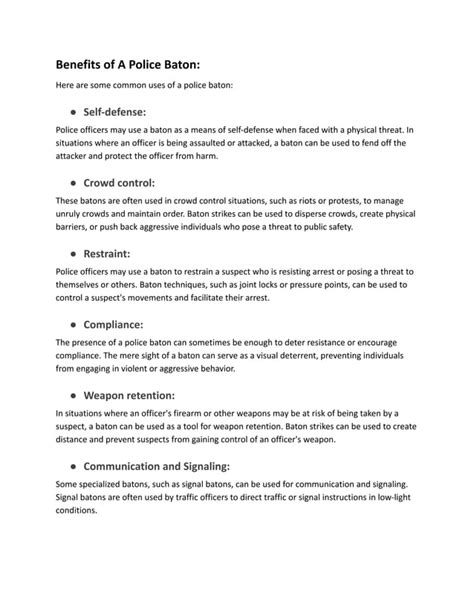 A Comparison of Different Types of Police Baton | PDF