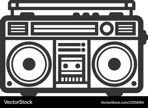 Retro vintage ghetto blaster boombox Royalty Free Vector