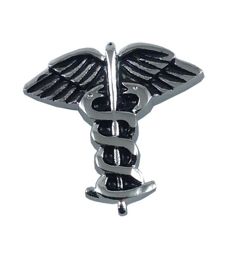 Silver And Black Medical Symbol Lapel Pin Tie Tack