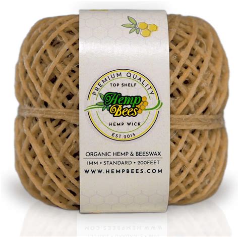 Amazon Organic Hemp Wick With Natural Beeswax Coating