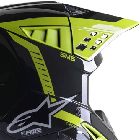 Capacete Alpinestars Sm Beam Preto Cinza Amarelo Grid Motors