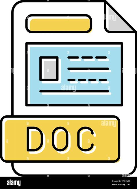 Formato De Archivo Doc Color De Documento Icono Ilustraci N Vectorial