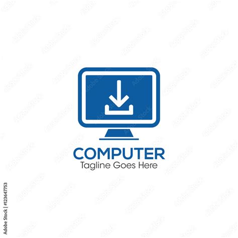 Computer Creative Concept Logo Design Template Stock Vector | Adobe Stock