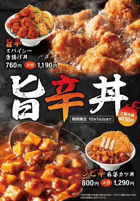 メガ丼襲来 400gの白米の上に唐揚げ14個が山盛りで税込1190円 カツが2枚のシビ辛麻婆カツ丼は税込1290円 「快活club