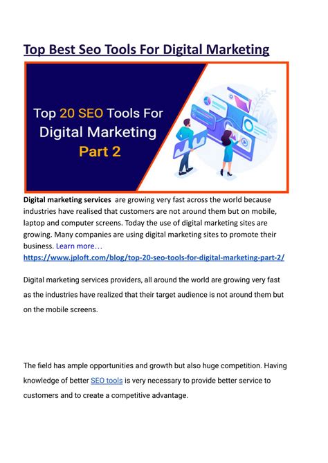 PPT Top Best Seo Tools For Digital Marketing PowerPoint Presentation