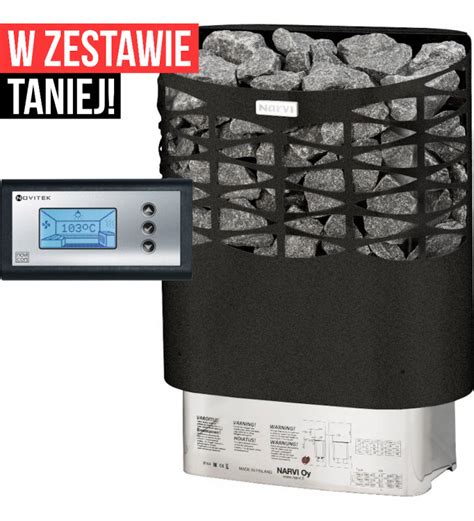 Narvi NSE 6 0kW piec do sauny fińskiej Czarny Sterownik NoviCon