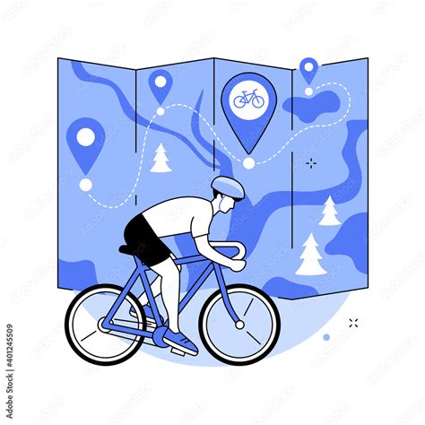 Bike Paths Network Abstract Concept Vector Illustration National