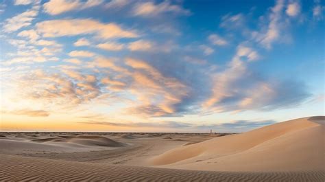 Premium Photo Endless Beauty Panorama Landscape Of Sand Dunes On The