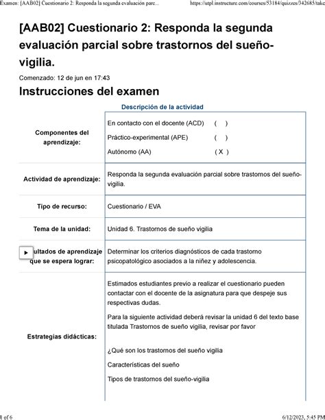 Examen Aab Cuestionario Responda La Segunda Evaluaci N Parcial