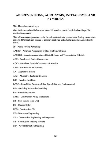 Abbreviations Acronyms Initialisms And Symbols Framework For