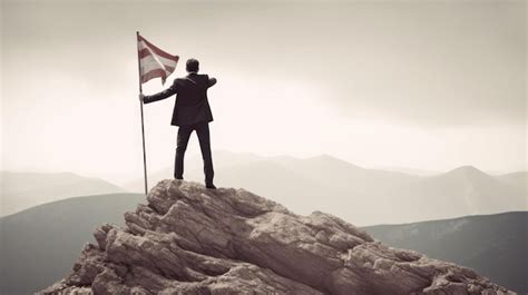 A Man Stands On A Mountain With A Flag That Says Quot The National Quot