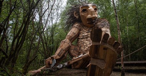 Seven Giant Wooden Trolls to Take Over the Forests of Boom, Belgium