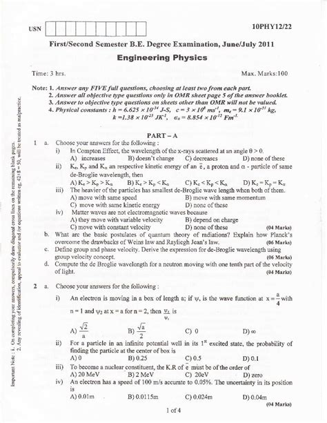 Pdf Vtu Be St Year Physics Question Paper Dokumen Tips