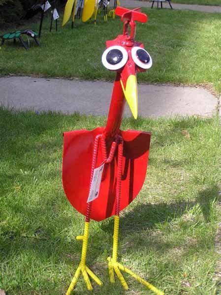 Recycling Shovel Red Bird Made Of Old Garden Shovel Bright Garden