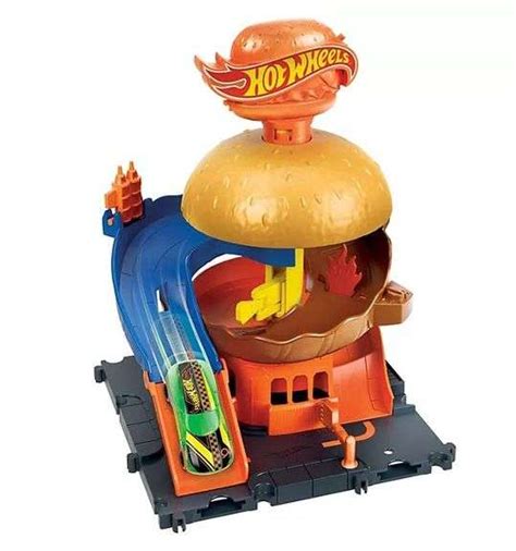 Brand New Hot Wheels City W Burger Drive Thru Downtown Car Park 2 Cars Rocky Mountain