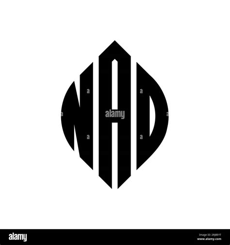 NAD Circle Letter Logo Design With Circle And Ellipse Shape NAD