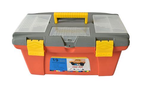 Tool Box Plastic 19inch Orange Grey - Perfect Oasis Metals LLC