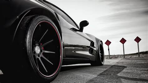 Wallpaper Black Monochrome Sports Car Rims Performance Car