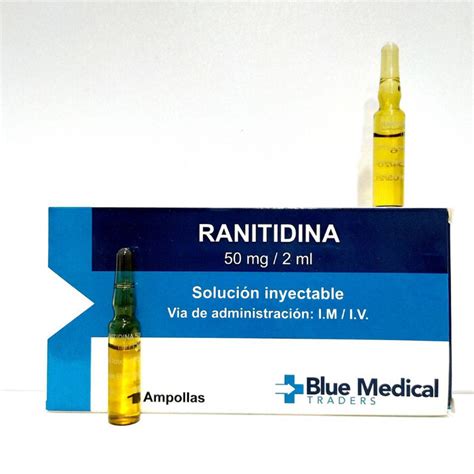 MEDICINA RANITIDINA 50 MG ML X 2 ML IM IV BLUE MEDICAL Sihay