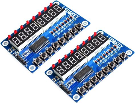 TECNOIOT 2pcs TM1638 Module Key Display 8 Bit Digital LED Tube For AVR