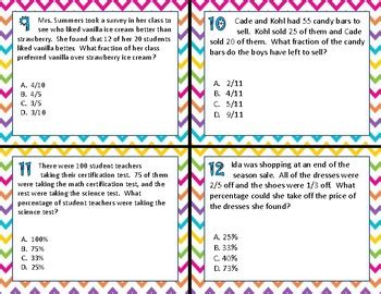 Teks E Ratios Percents Task Cards By Cownting In Fourth Tpt