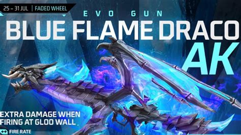 Blue Flame Draco Ak Returns In Free Fire Chance To Get Ak Evo Gun Skin