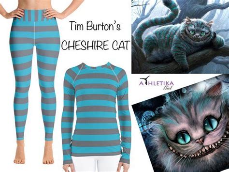 Cheshire Cat Costume Tim Burton Leggings Alice Wonderland Rash Guard