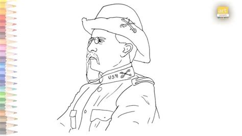 President Theodore Roosevelt Face Drawing How To Draw Theodore