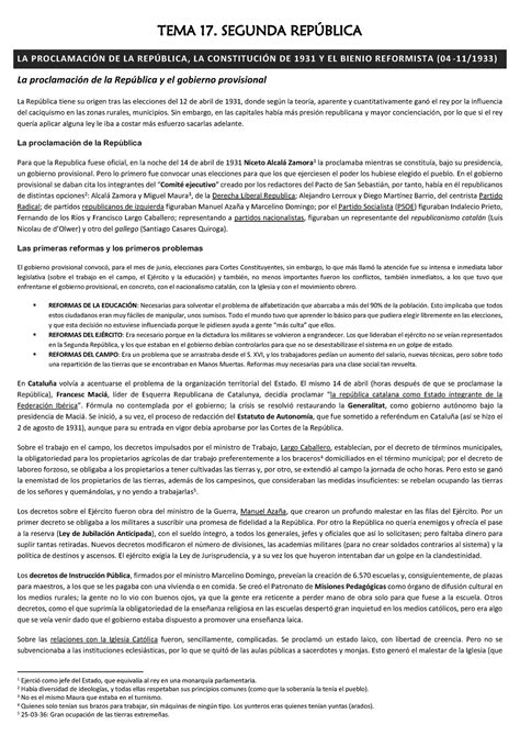 Tema Segunda Rep Blica Tema Segunda Repblica La Proclamacin