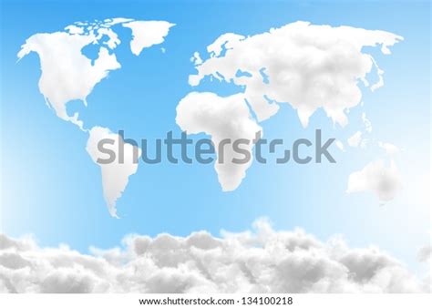 Dream World Map Made Out Clouds Stock Photo (Edit Now) 134100218