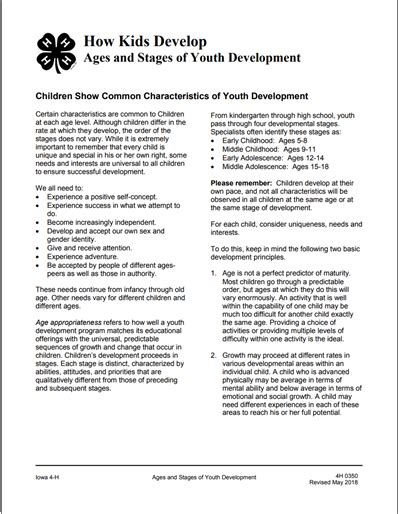 How Kids Develop - Ages and Stages of Youth Development