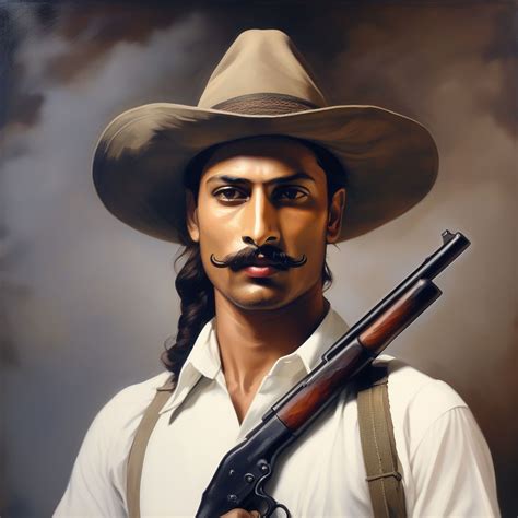 Potrait of bhagat singh with gun by gurinder Randhawa - Playground